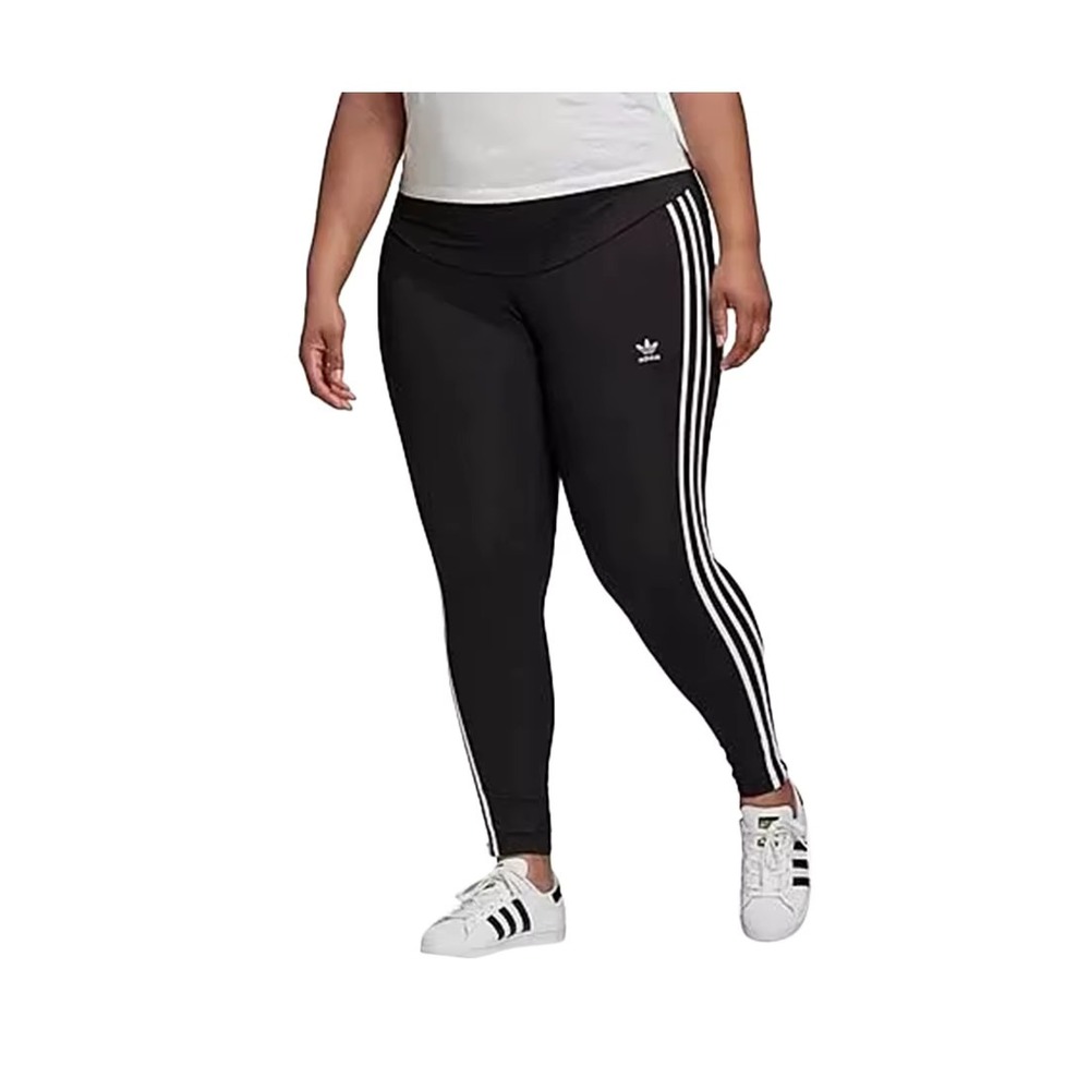 Adidas Originals Plus 3 Stripe Womens Active Pants Color: Black/White  100% Auth